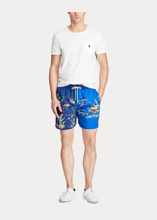 Short de Baño Polo Ralph Lauren Hombre Azul Marino / Multicolor - 5½-Inch Traveler - BXQDM5329